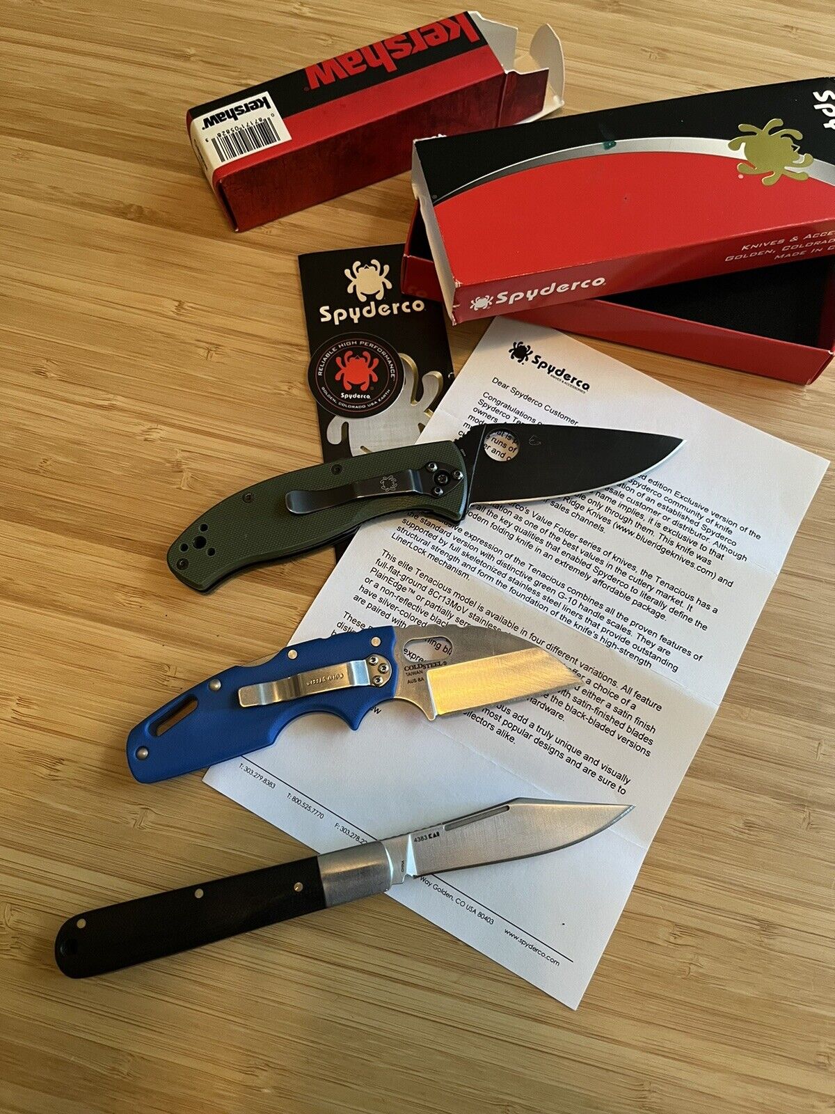 Knife Lot, Spyderco, Kershaw, Cold Steel