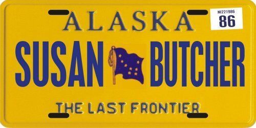 Susan Butcher Iditarod Champion 1986 Alaska License Plate 