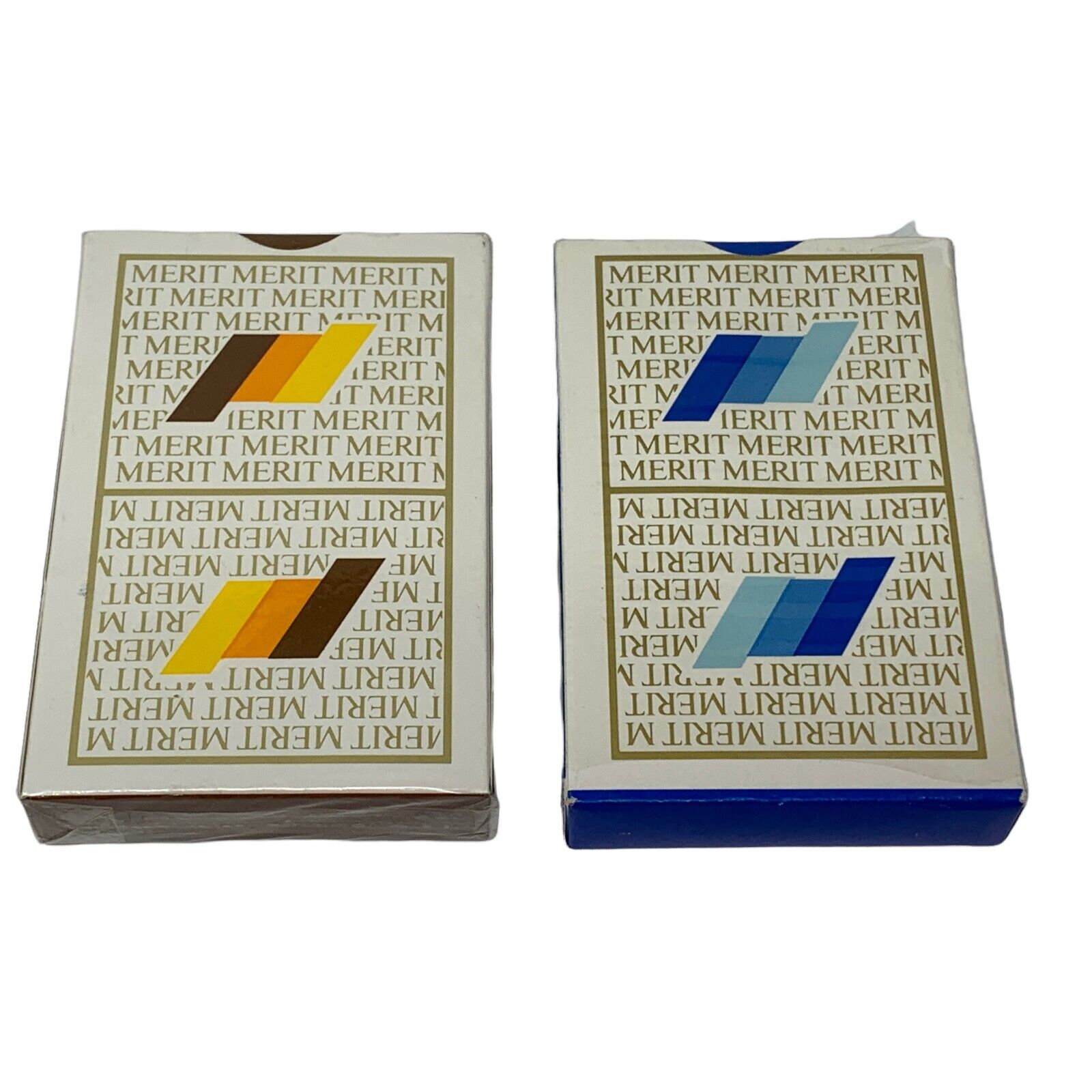 Lot of Two Merit Cigarettes Playing Card Decks Vintage 80s Tobacciana New