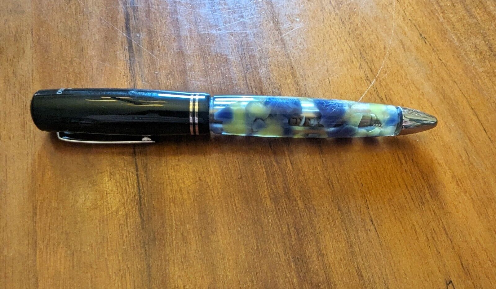 Delta Ballpoint Pen Model 366 in Blue and Green, Made in Italy