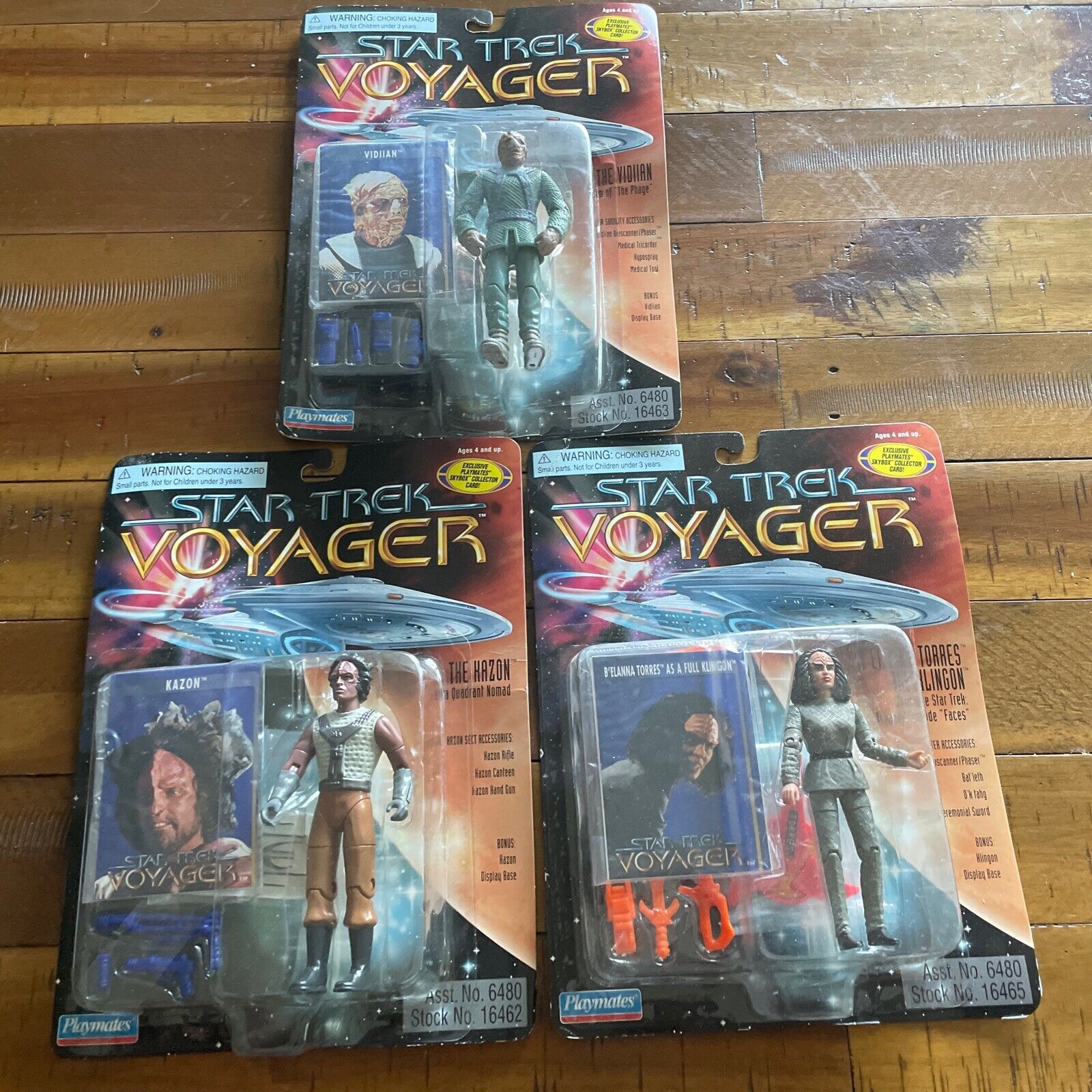 1996 Playmates Star Trek Voyager Action Figures (Lot of 3)