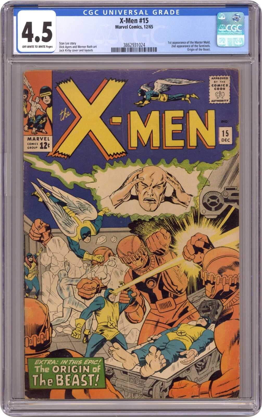 Uncanny X-Men #15 CGC 4.5 1965 3862931024
