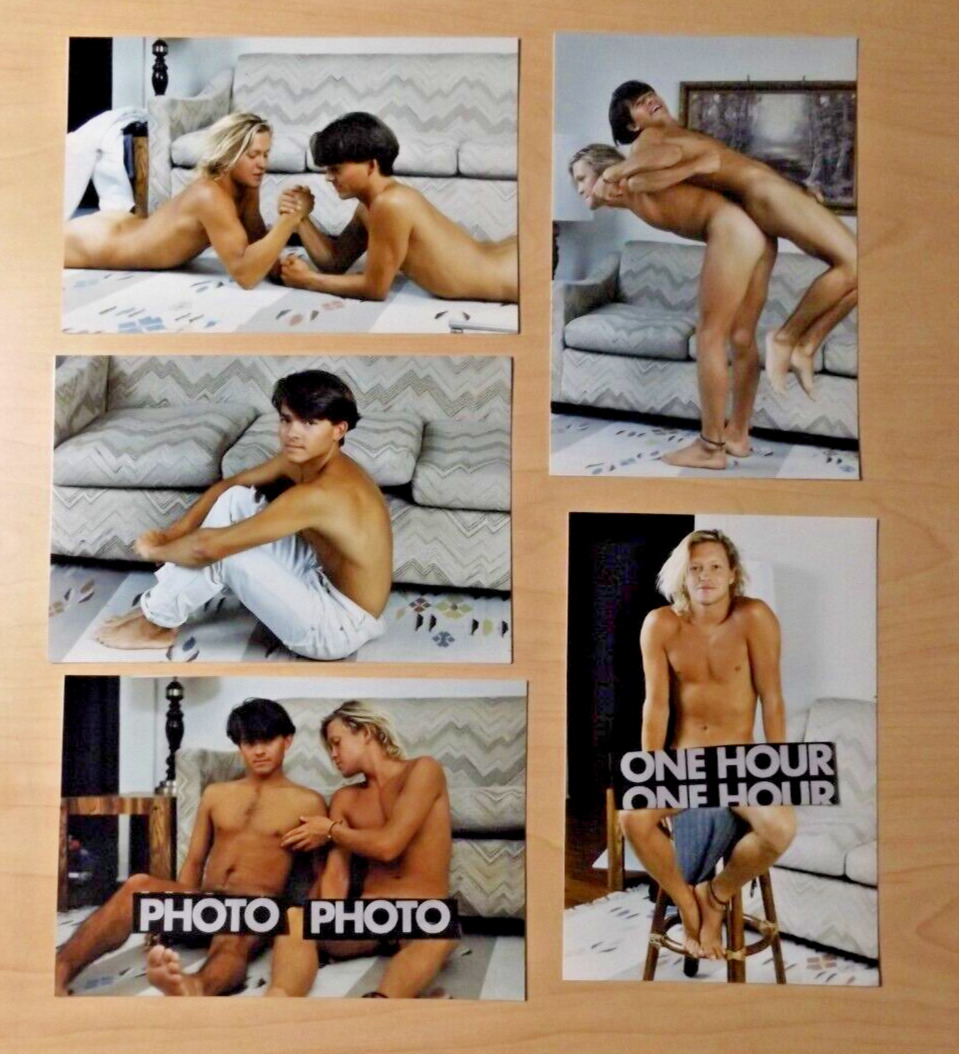 Set 5 Cir 1970s 80s College Nude Male Color Snapshot Mature Photo Art Gay Int