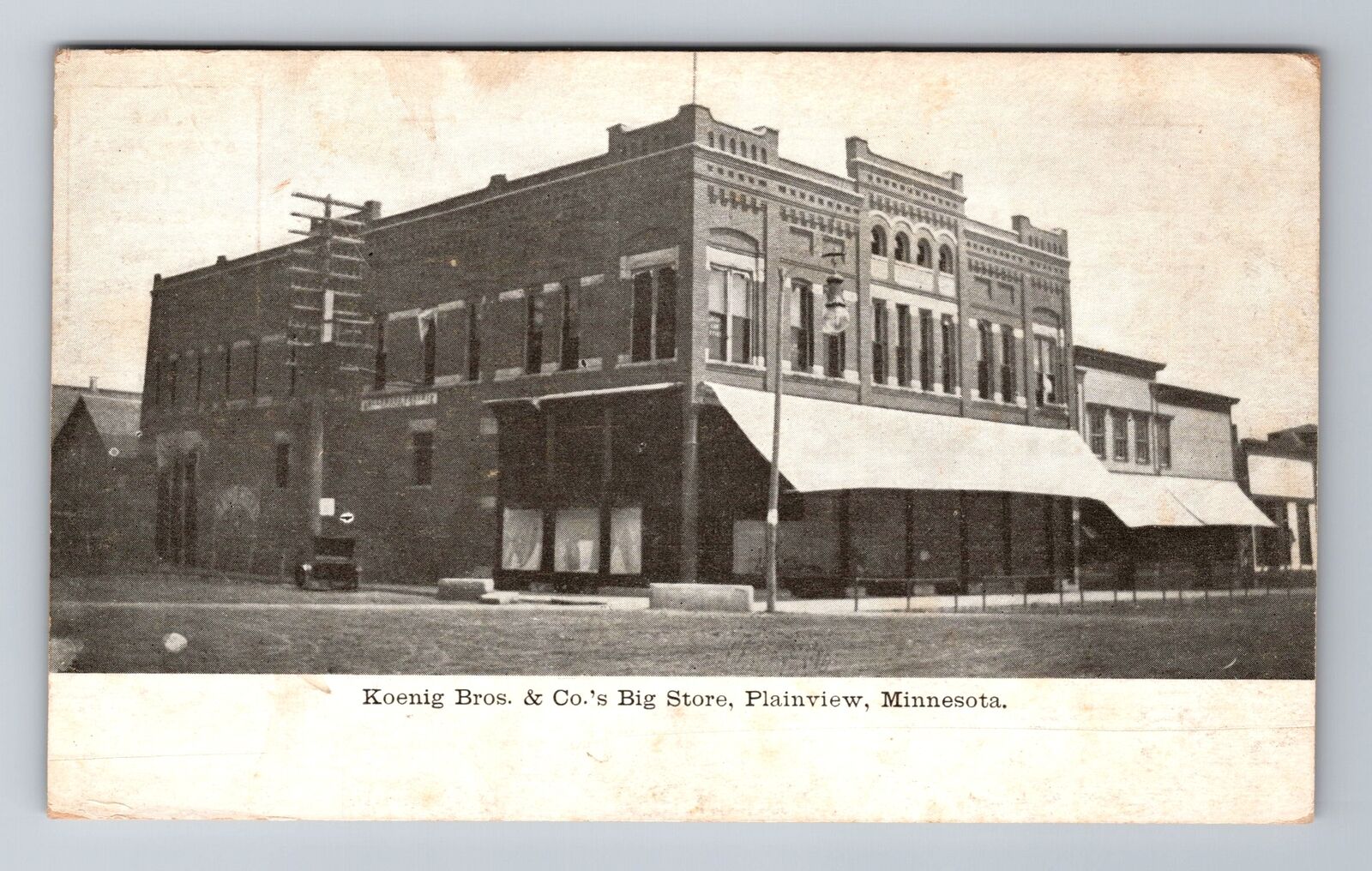 Plainview MN-Minnesota, Koenig Bros & Co's Big Store, Antique, Vintage Postcard