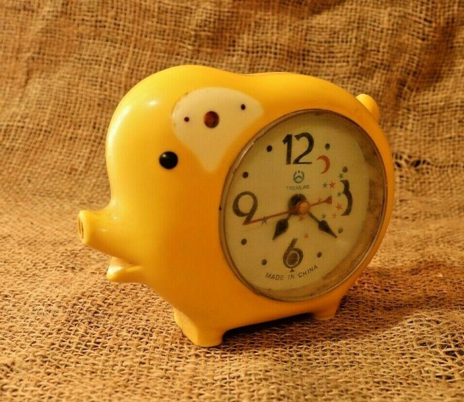 Rare Vintage Alarm Clock Like a pig, Unique Alarm Clock Mechanical. Treasure #86
