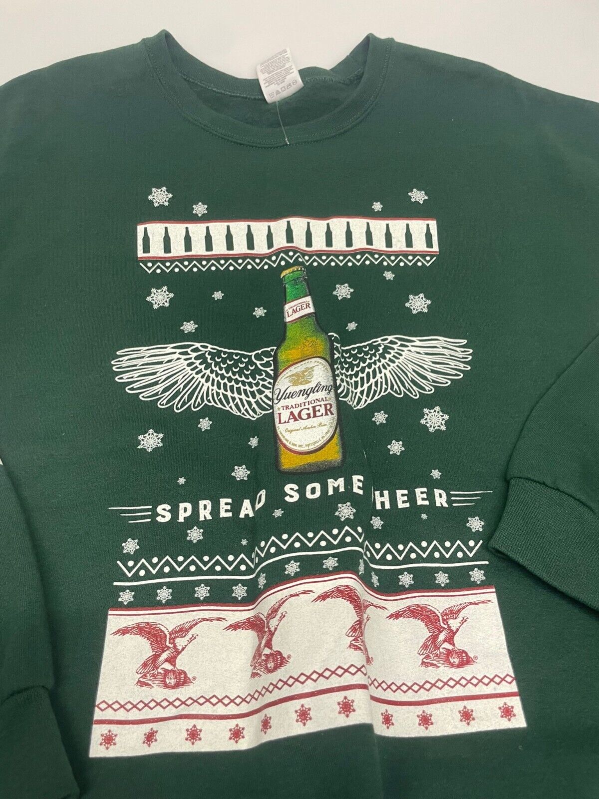 YUENGLING SPREAD SOME CHEER UGLY SWEATER GREEN UNISEX L  