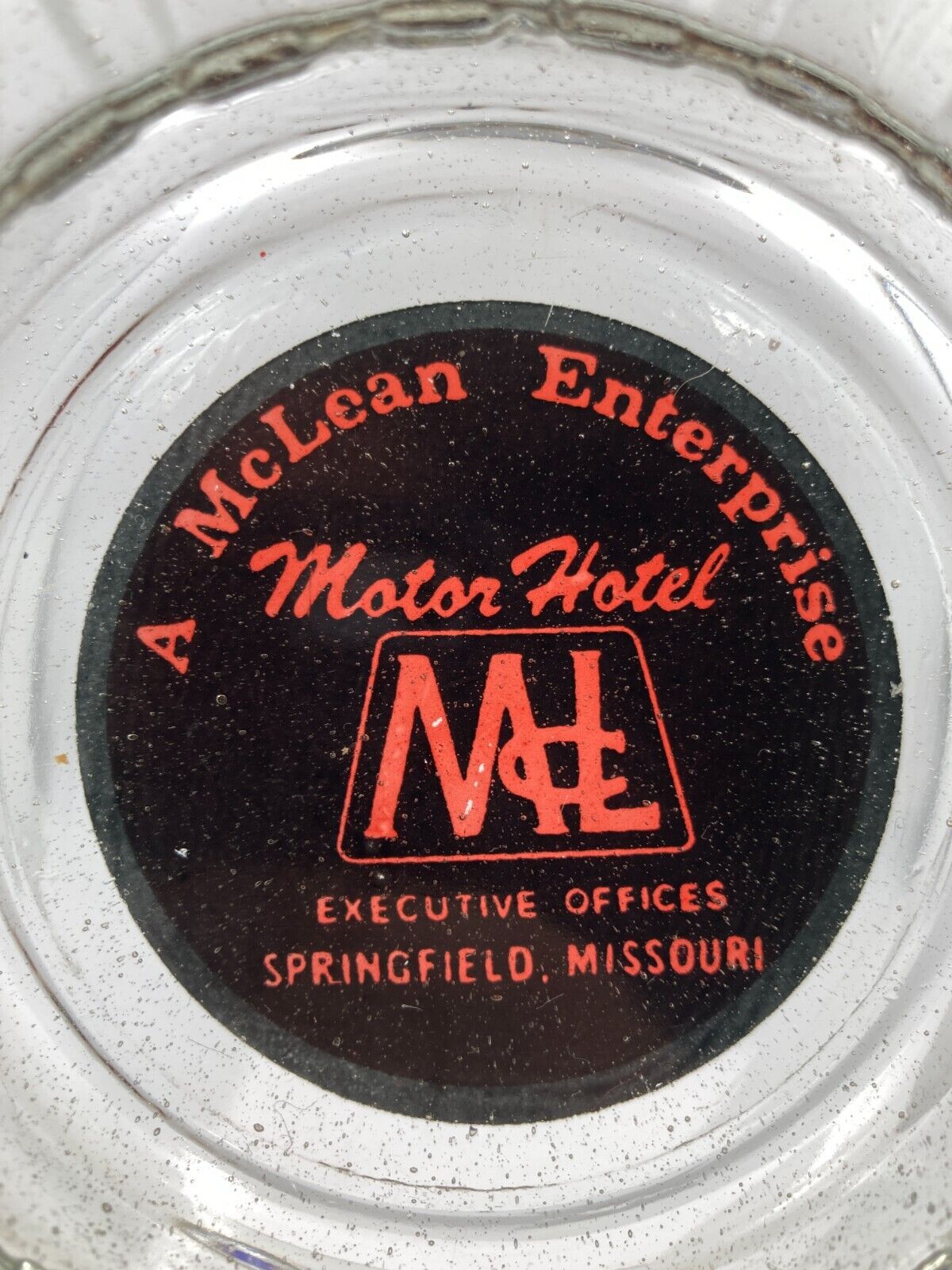 Mclean Enterprise Motor Hotel Springfield Missouri Defunct Acl Label Ashtray 4in