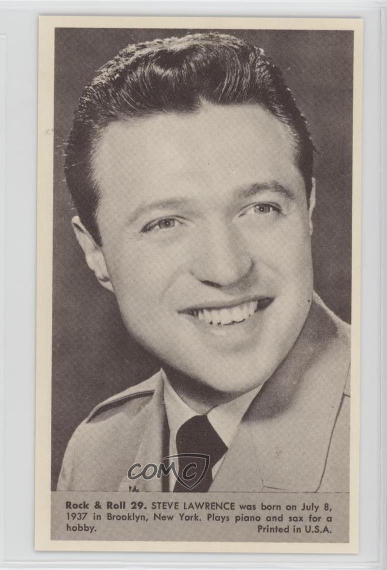 1959 Nu-Cards Rock & Roll Steve Lawrence #29 x9h