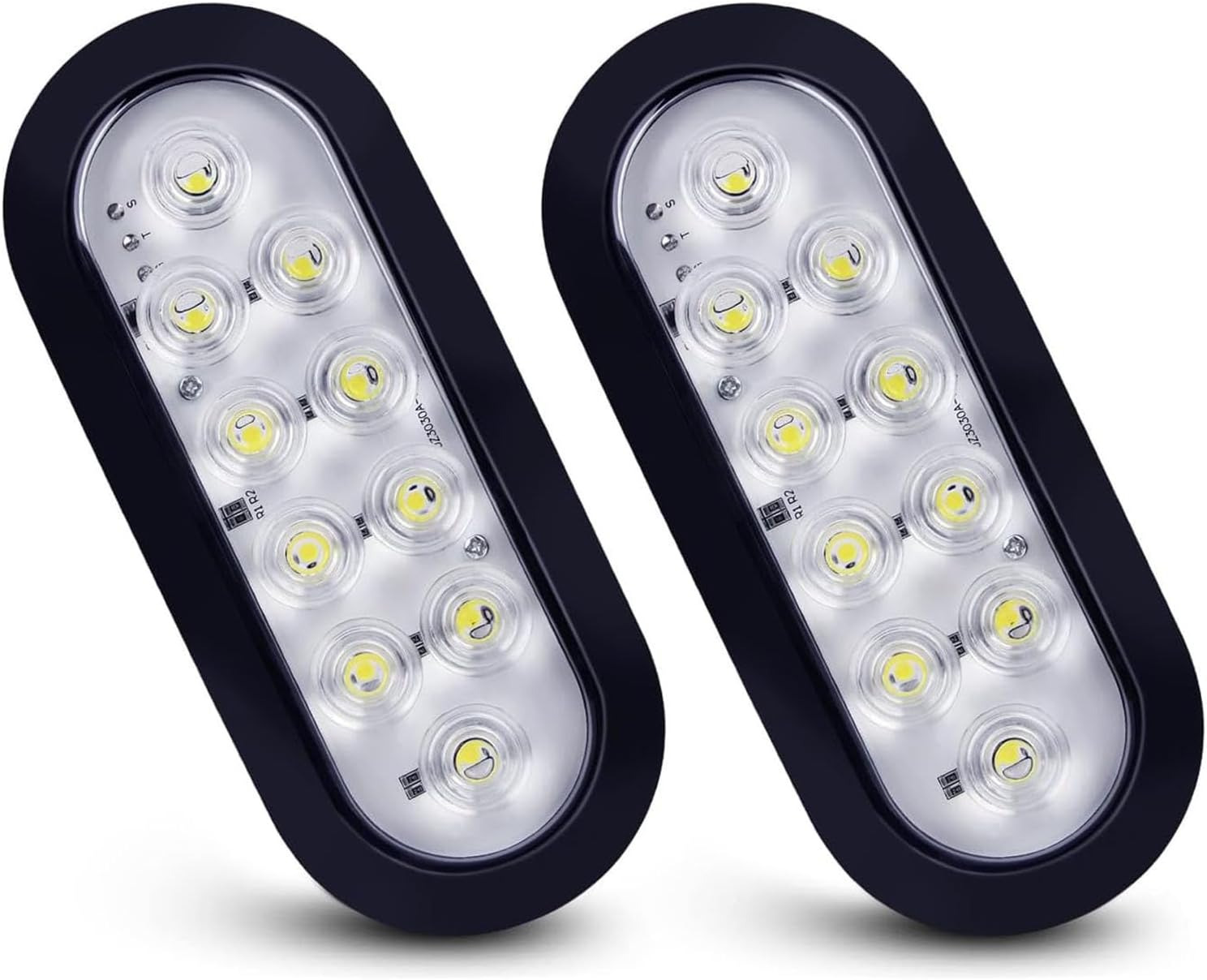 2 Pack LED Trailer Lights,  6 Inch Oval LED Tail Lights White for Car, Boat Trai