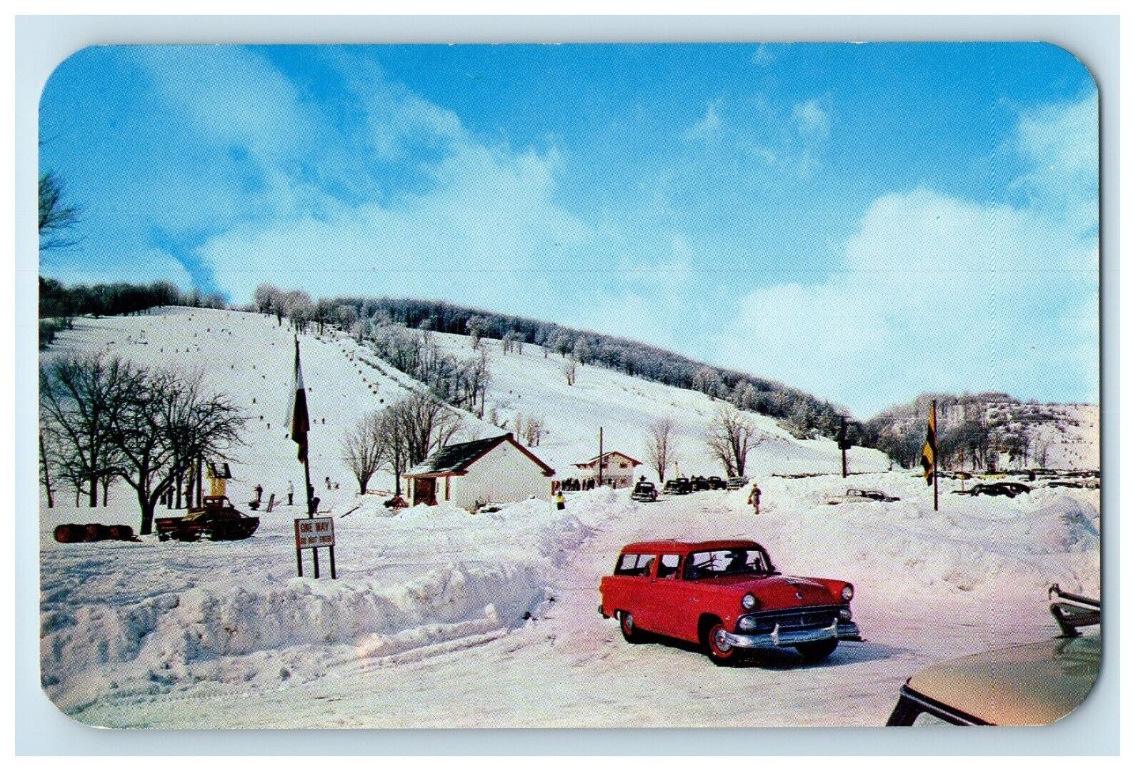 c1960's A View Of Snow Winter Ridge Ski Areas Turin New York NY Vintage Postcard