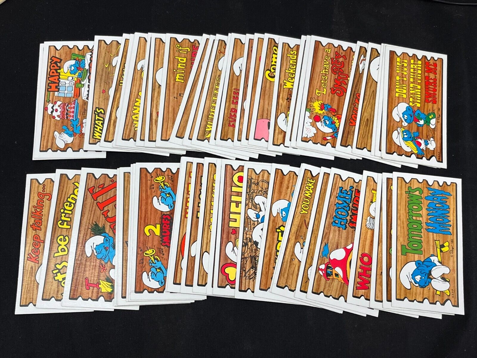 1982 Topps Widevision Smurf Supercards Trading Card Starter Set 52/56 AA 1624
