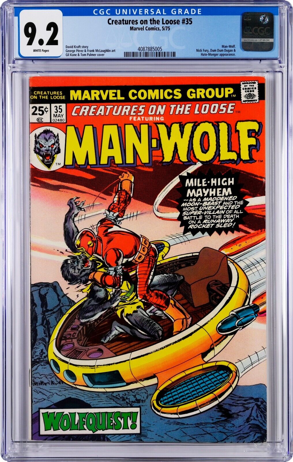 Creatures on the Loose #35 CGC 9.2 (May 1975, Marvel) Gil Kane Cover, Man-Wolf