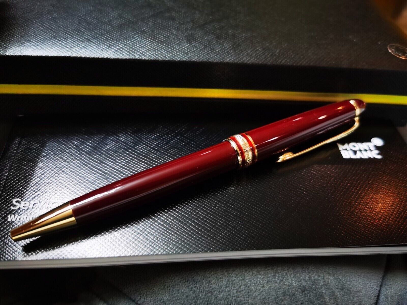 Montblanc Meisterstuck Burgundy 164P Red Classique Gold Trim Ballpoint Pen