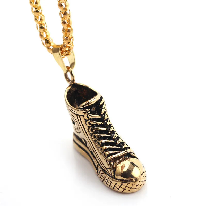 Fashion Jewelry Gold Or Silver Converse Sneakers Pendant Necklace