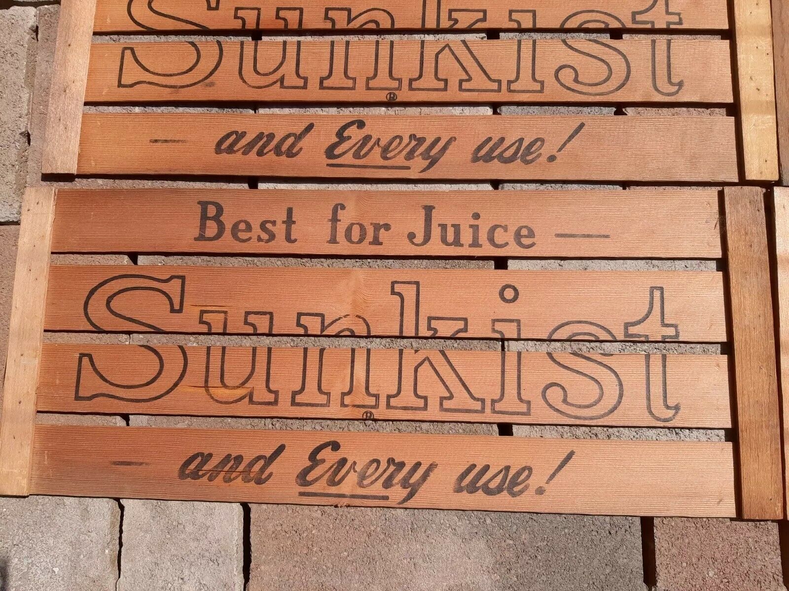 Vintage Wooden Sunkist Orange Crate Side  New Old Stock Sold by the piece
