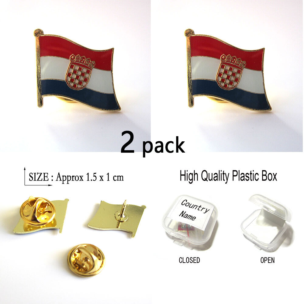 NEW Croatia Country Flag Lapel Pin Patriotic Badge Brooches Metal 200+Country