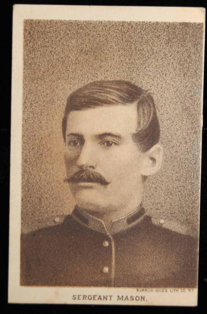 SERGEANT MASON LITHOGRAPH Photo - RARE IMAGE ON ADVERTISING CARD CP177