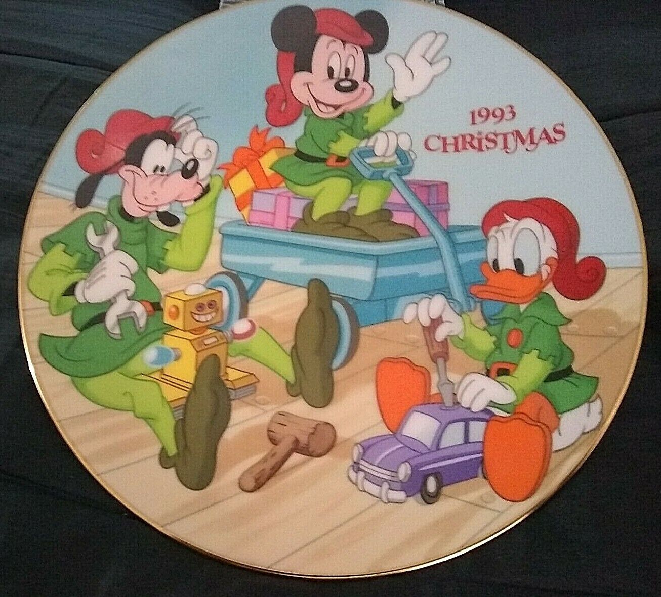 Disney\'s Santa’s Workshop 1993 Christmas Plate Grolier Ltd Ed Numbered Nice