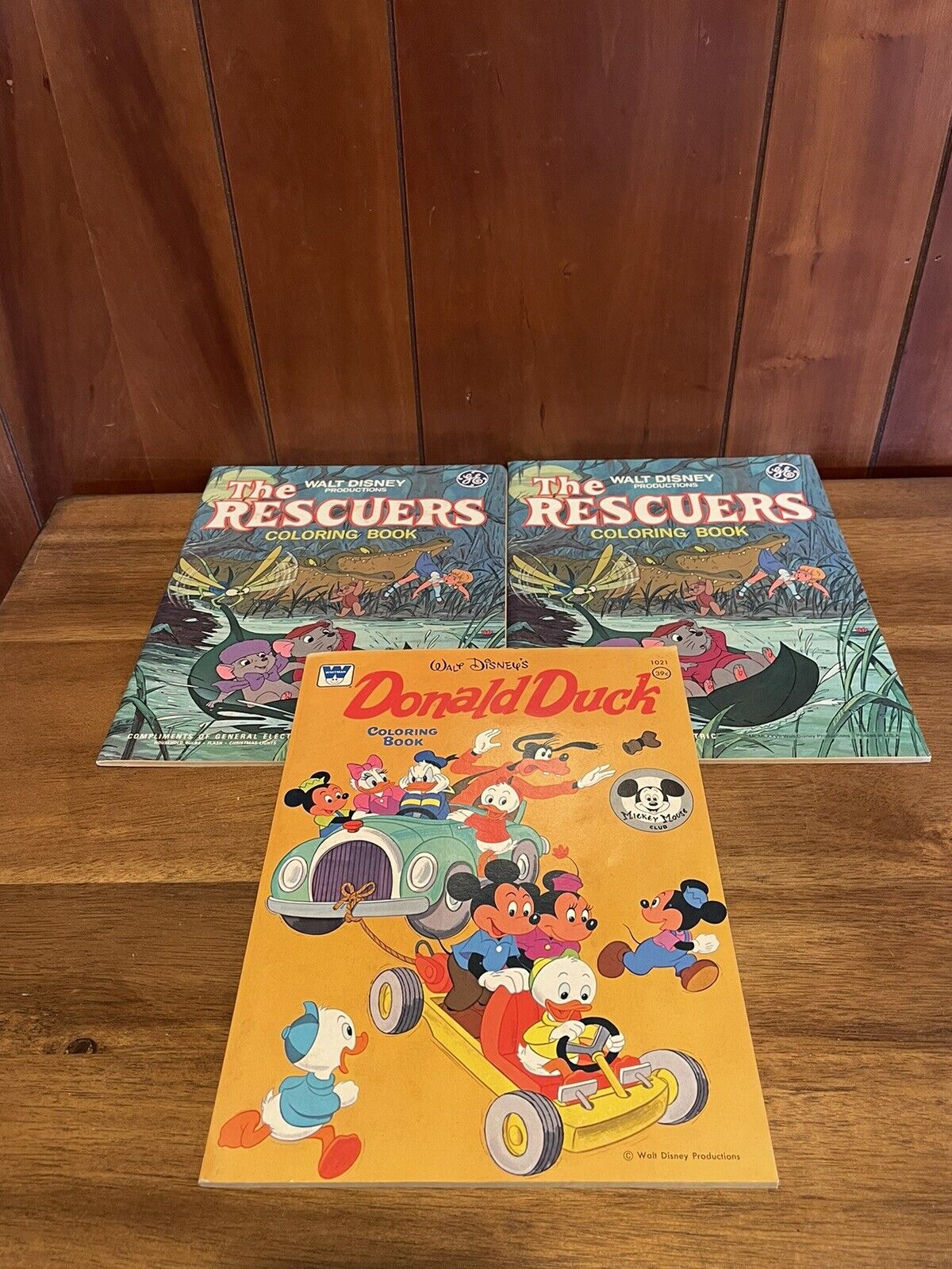 Walt Disney vintage coloring book lot of 3 Donald Duck Rescuers x 2 unused