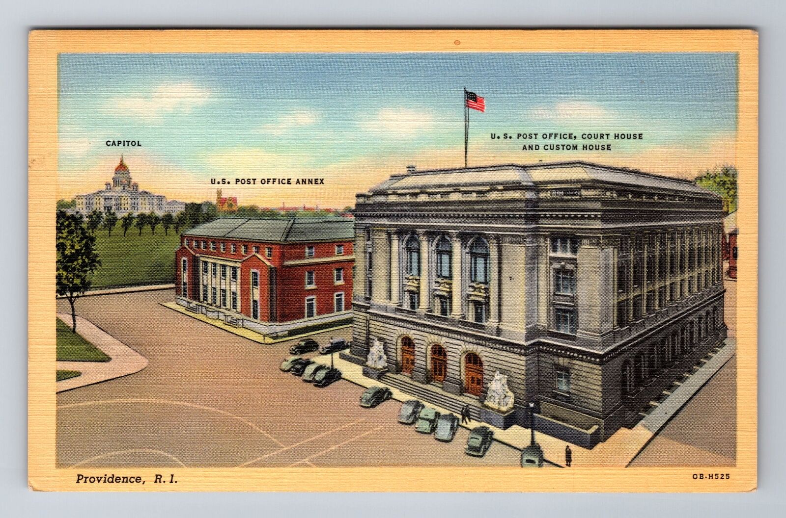 Providence RI-Rhode Island, US Post Office, Antique, Vintage Souvenir Postcard