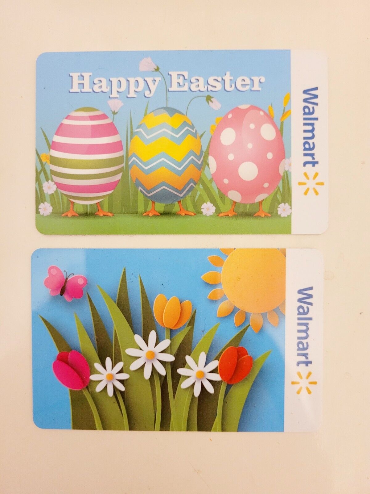 Lot 2 Walmart Gift Card Easter Bunny, Flowers, Spring 2023 -Collectible-No Value