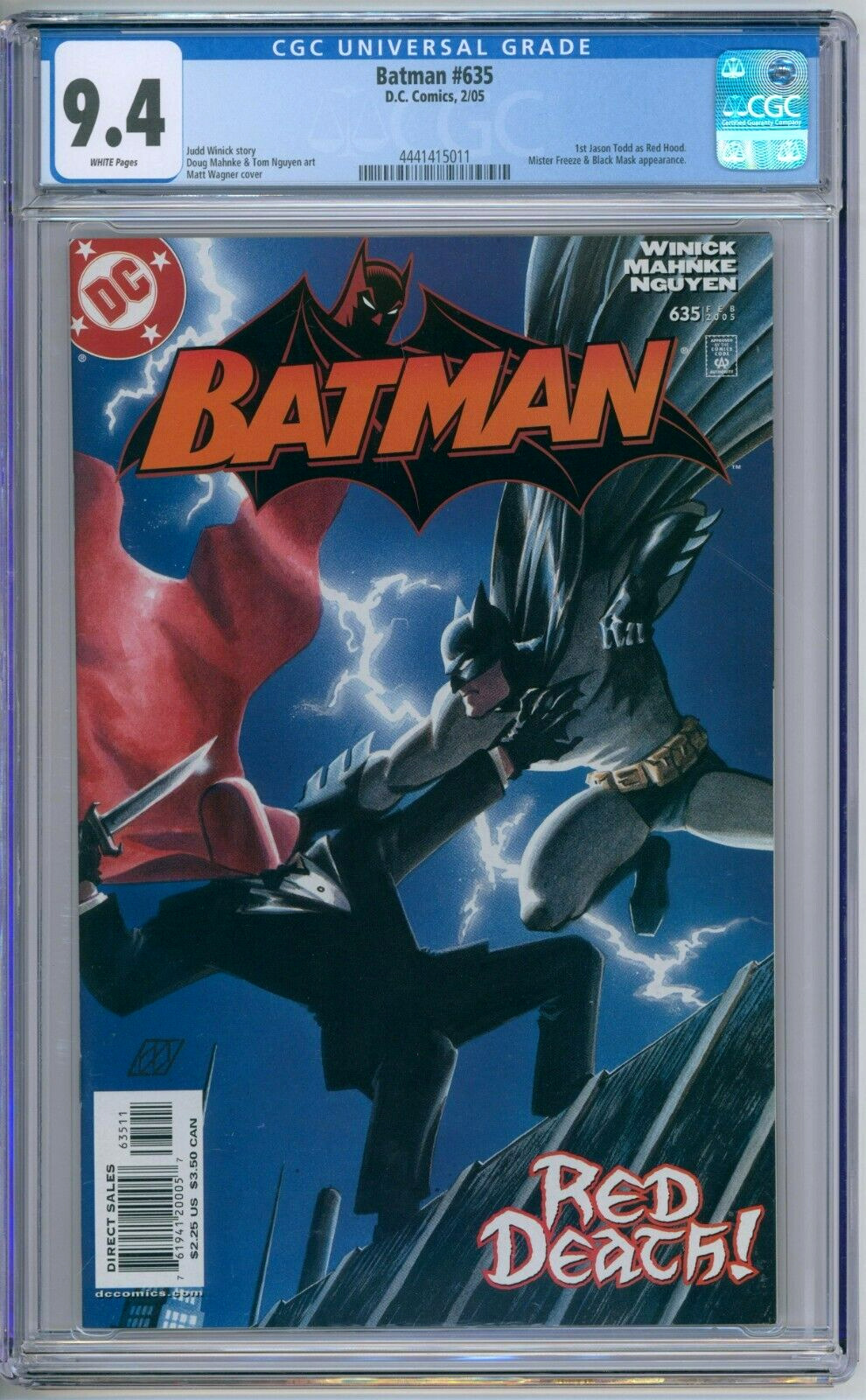 Batman 635 CGC Graded 9.4 NM Jason Todd Red Hood DC Comics  2005