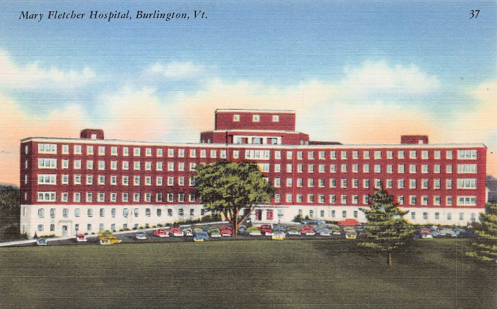 Burlington VT Vermont Mary Fletcher Hospital Vtg Postcard X2