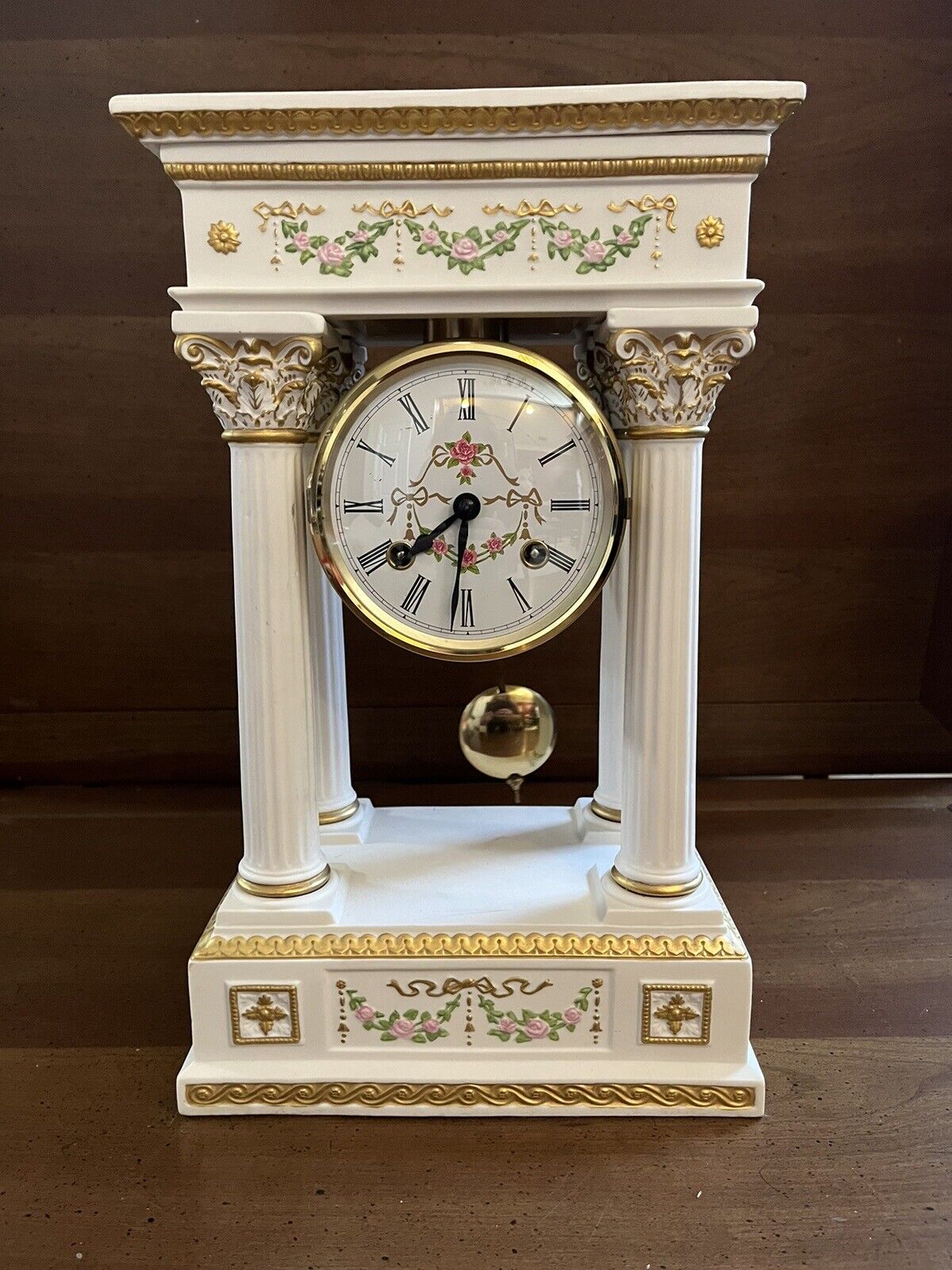 Vintage Franklin Mint Empress Josephine Porcelain Clock