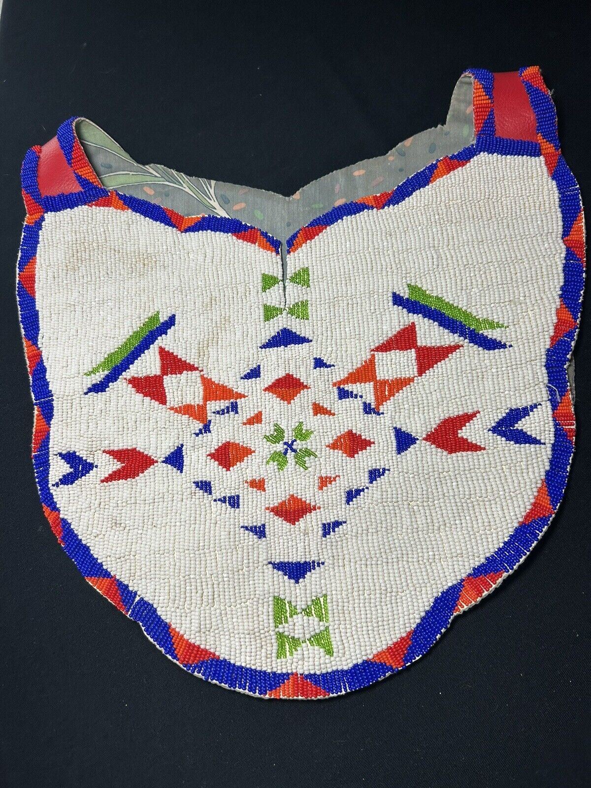 Antique Native American Handmade Beaded Yoke Collar 