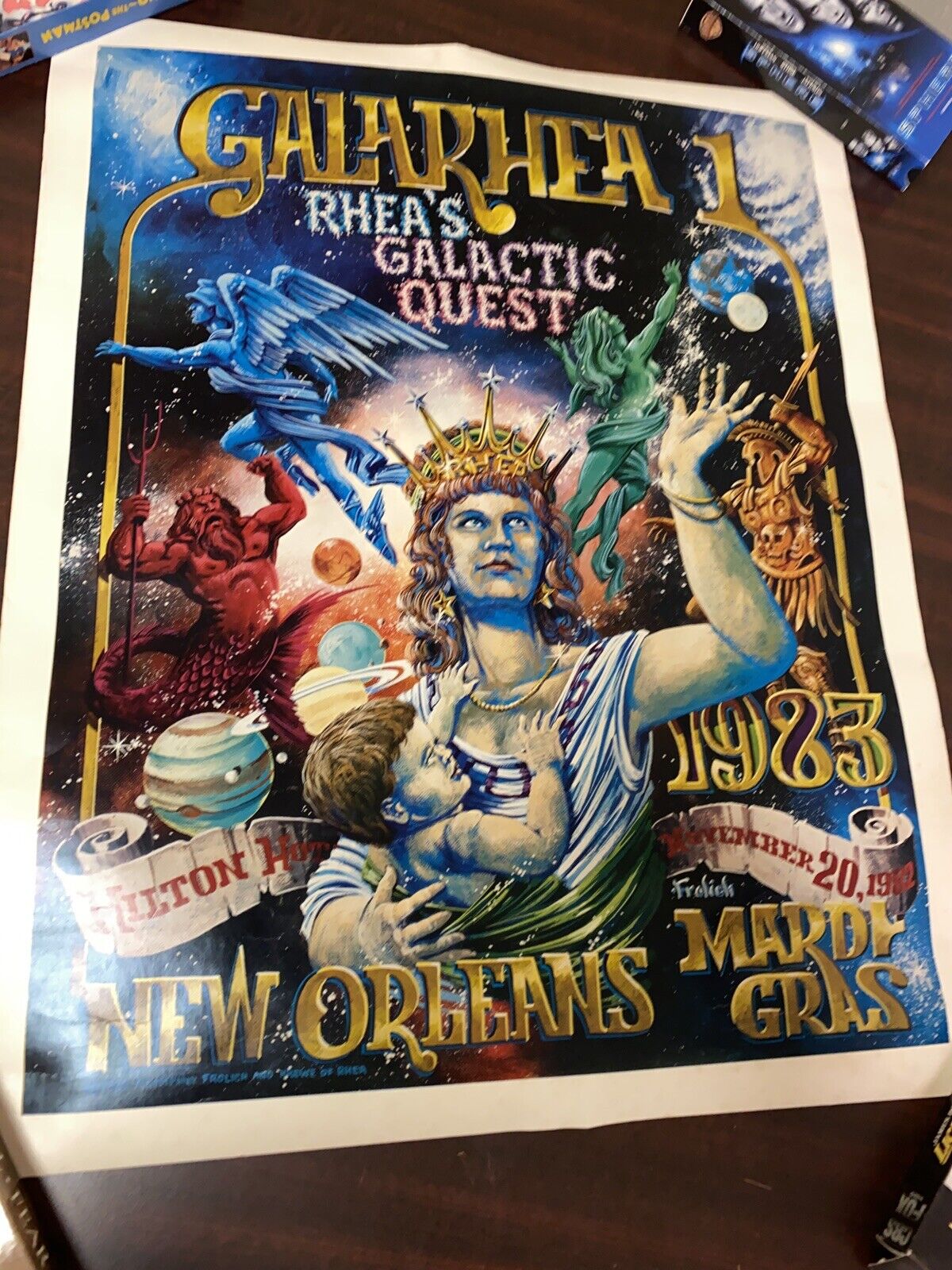 Krewe of Rhea poster 1983 double sided new orleans 384/1000 Measures 20x25