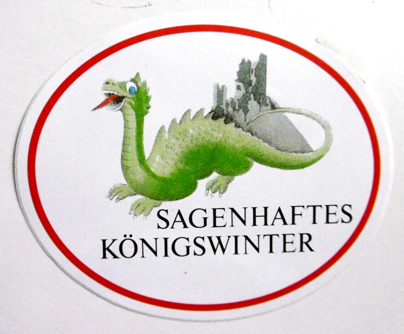 Souvenir-Aufkleber Sagenhaftes Königswinter Dragon Drachenfels Bonn Rhine NRW