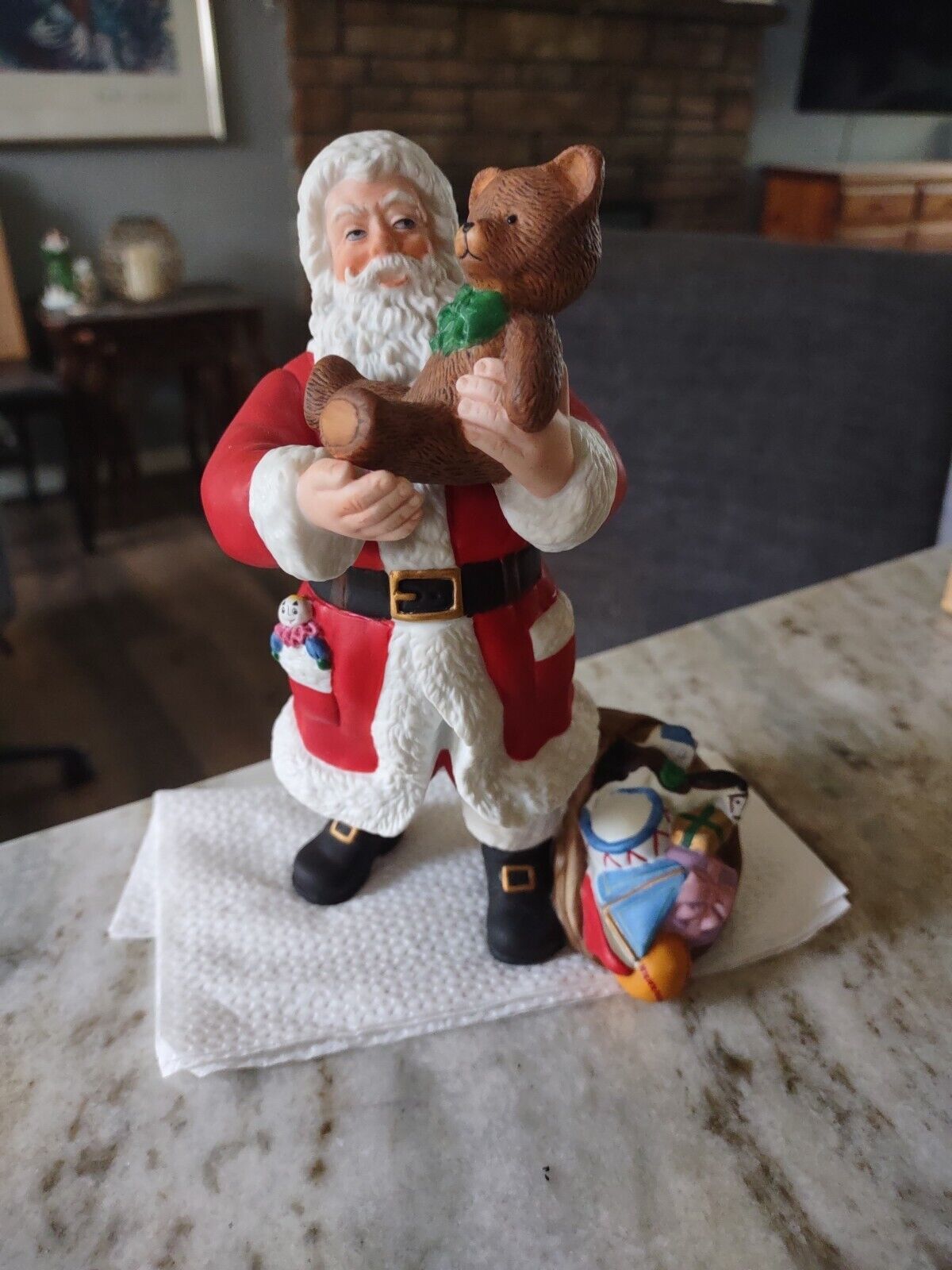 1997 Annual Lenox Santa With Bear Figurine EUC Fine Porcelain Limited Edition