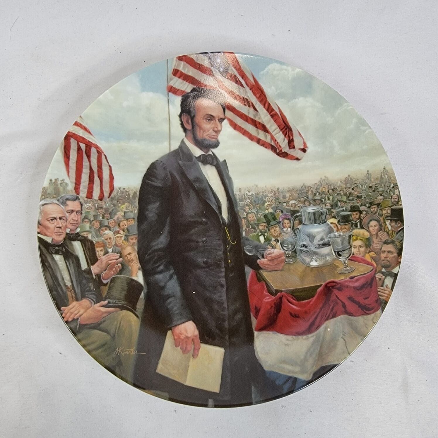 Vtg Abraham Lincoln Collectors Plate The Gettysburg Address Knowles 1986 13033D