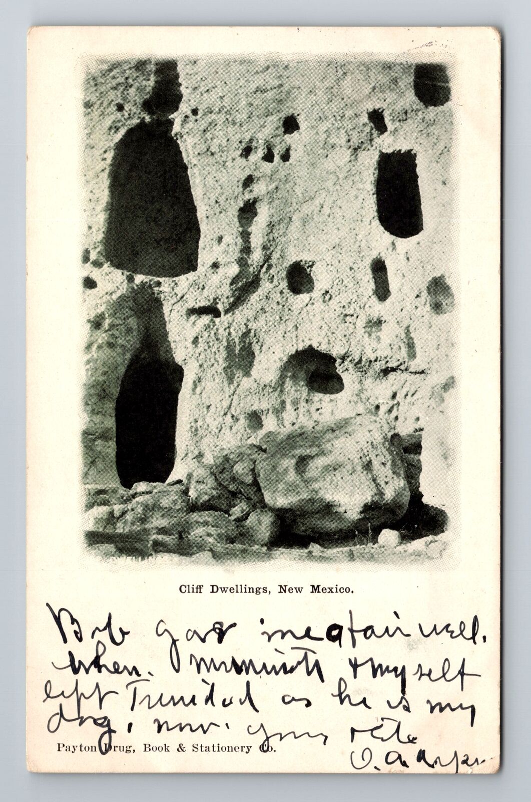 NM-New Mexico, Cliff Dwelling, c1906 Antique Vintage Souvenir Postcard