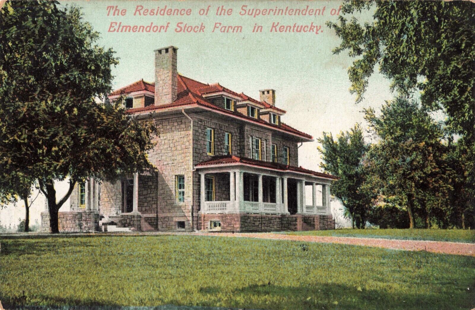 Home of Superintendent of Elmendorf Stock Farm Kentucky KY Lexington c1910 PC