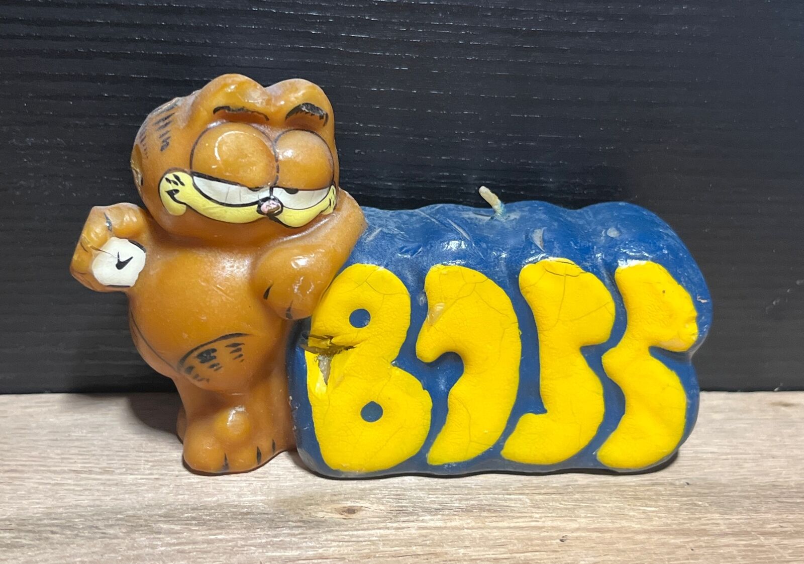 Vintage 80s Garfield “Boss” Wax Candle Unused 5” Rare Collectable