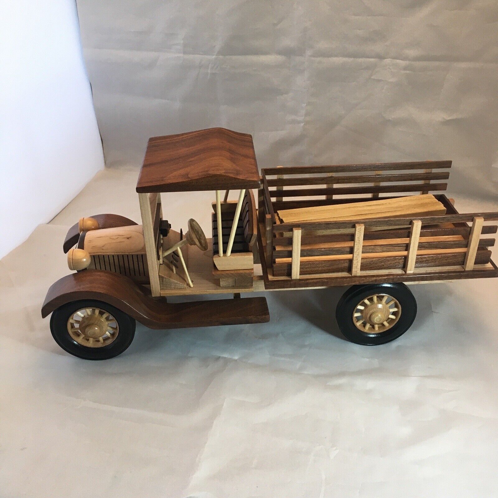 Handcrafted Collectable Wood 1917 Ford Flatbed Truck