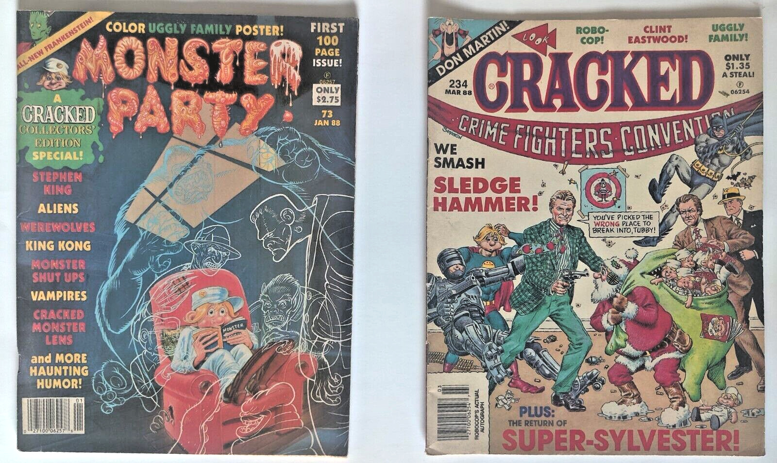 Vintage 1988 Cracked Magazine 3 Issue Lot - Only $20 - A Steal Very Funny