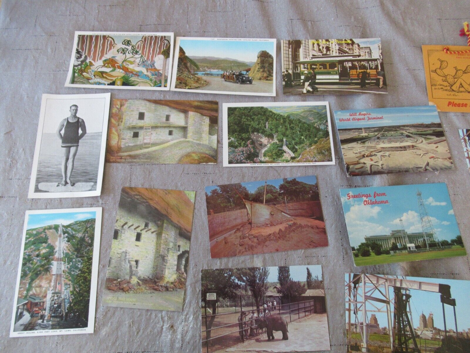 Vintage Post Card Lot. Mostly Oklahoma, California. Look at photos.Postcards