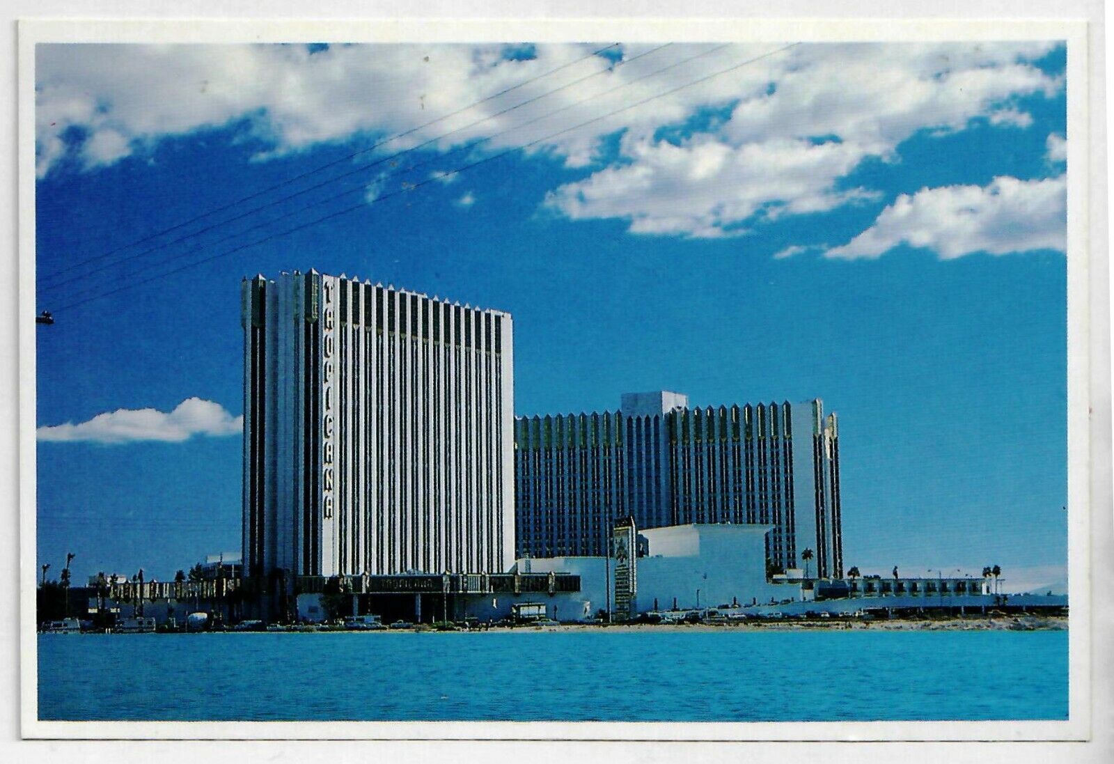 1980s Tropicana Island of Las Vegas Strip Hotel Casino postcard Beach View NV L