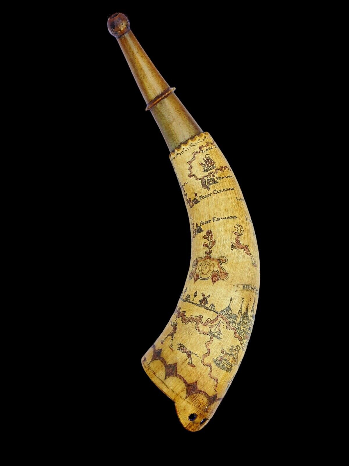 French And Indian Powder Horn
