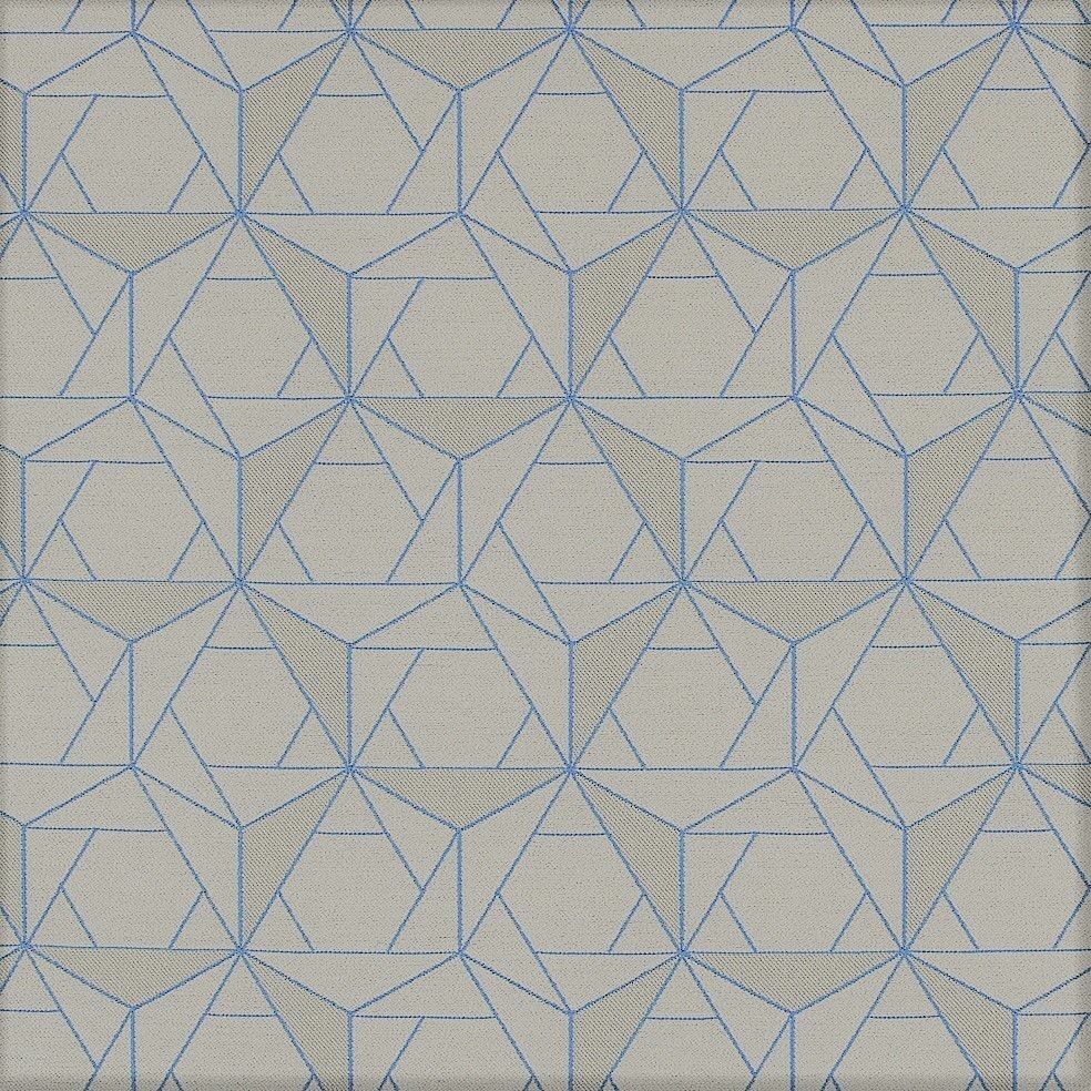 HBF Textiles Folded lines gray & aqua & blue Upholstery Fabric Elodie Blanchard