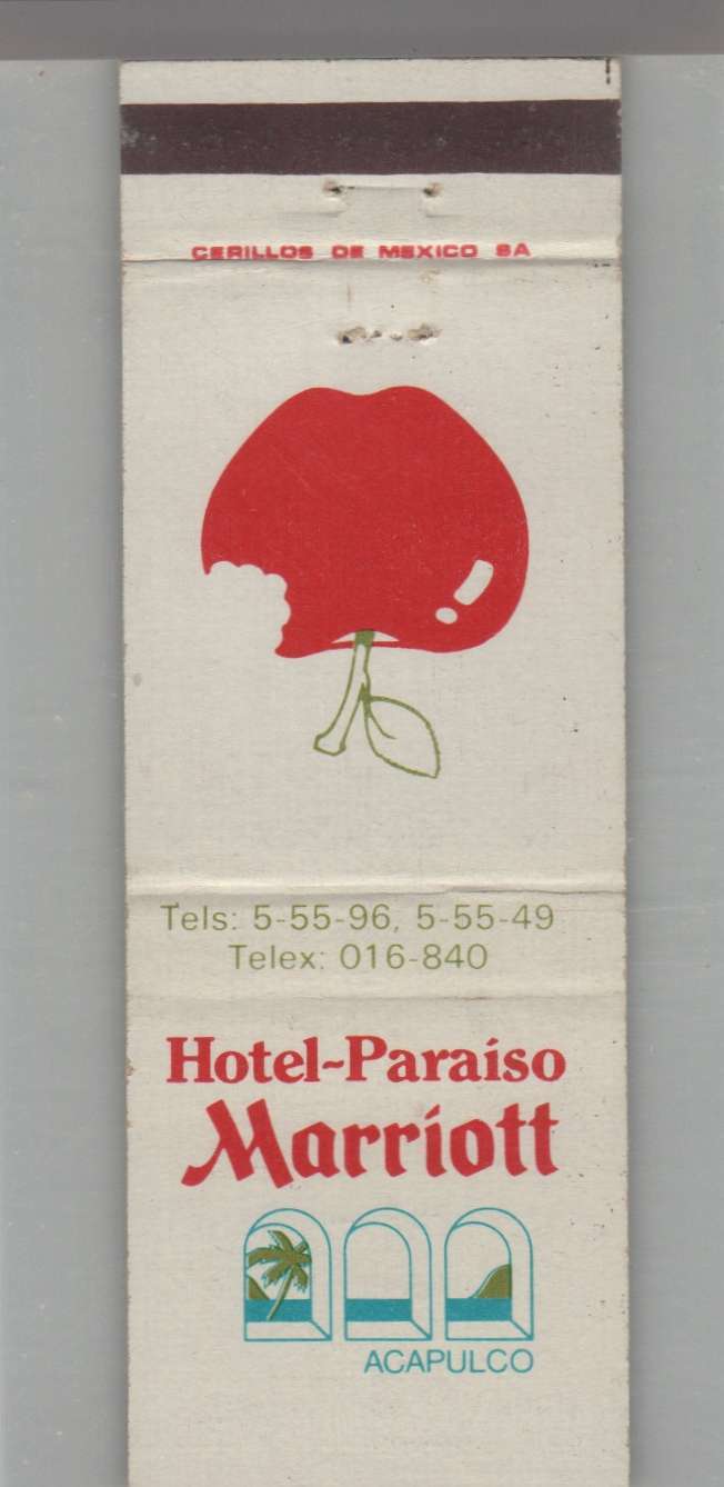 Matchbook Cover - Apple Related - Hotel Paraiso Marriott Acupulco, Mexico