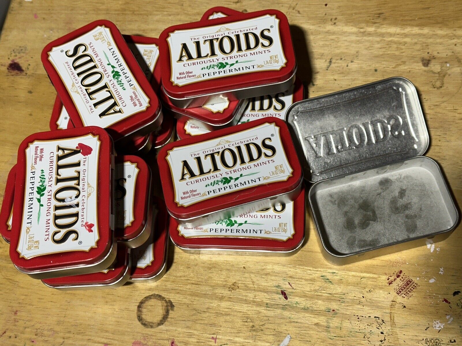 25 Altoids Tins - Empty - Red - Fishing Sewing Geocaching Crafts