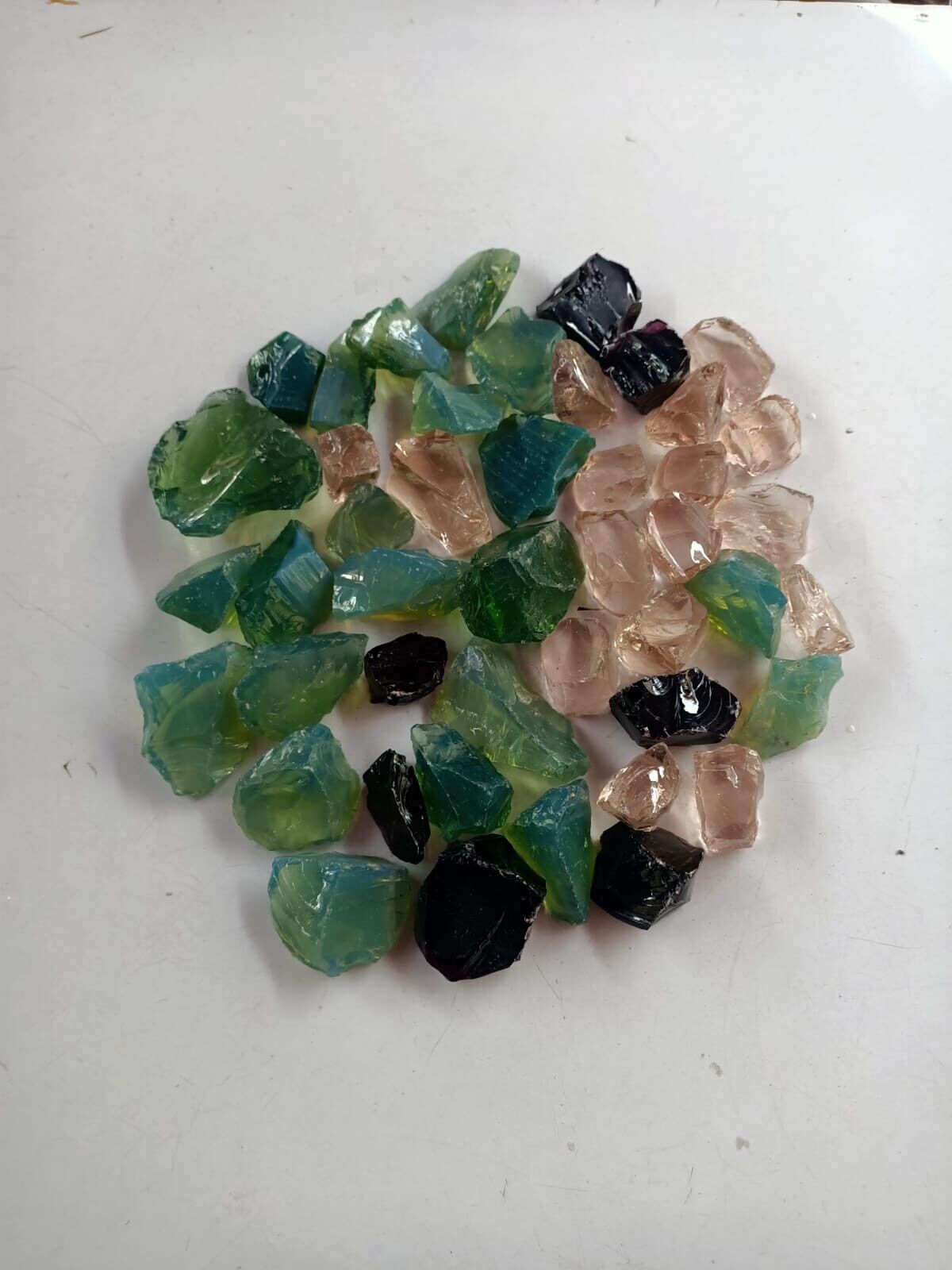 1kg(439B)45pcs combination 3 colours amethyst,new pink extra green blue opale 