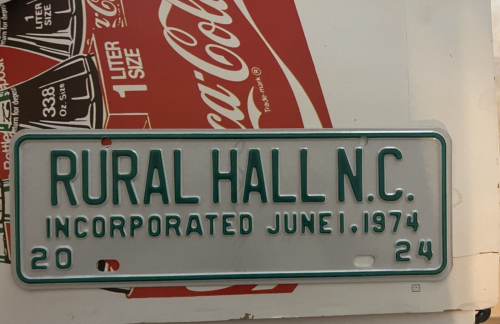 50th Anniversary Rural Hall, NC City License Plate…One Year Run..RARE