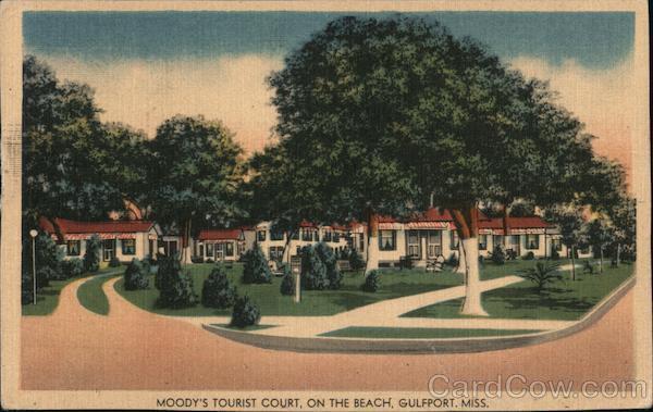 1949 Gulfport,MS Moody's Tourist Court Harrison County Mississippi MWM Postcard