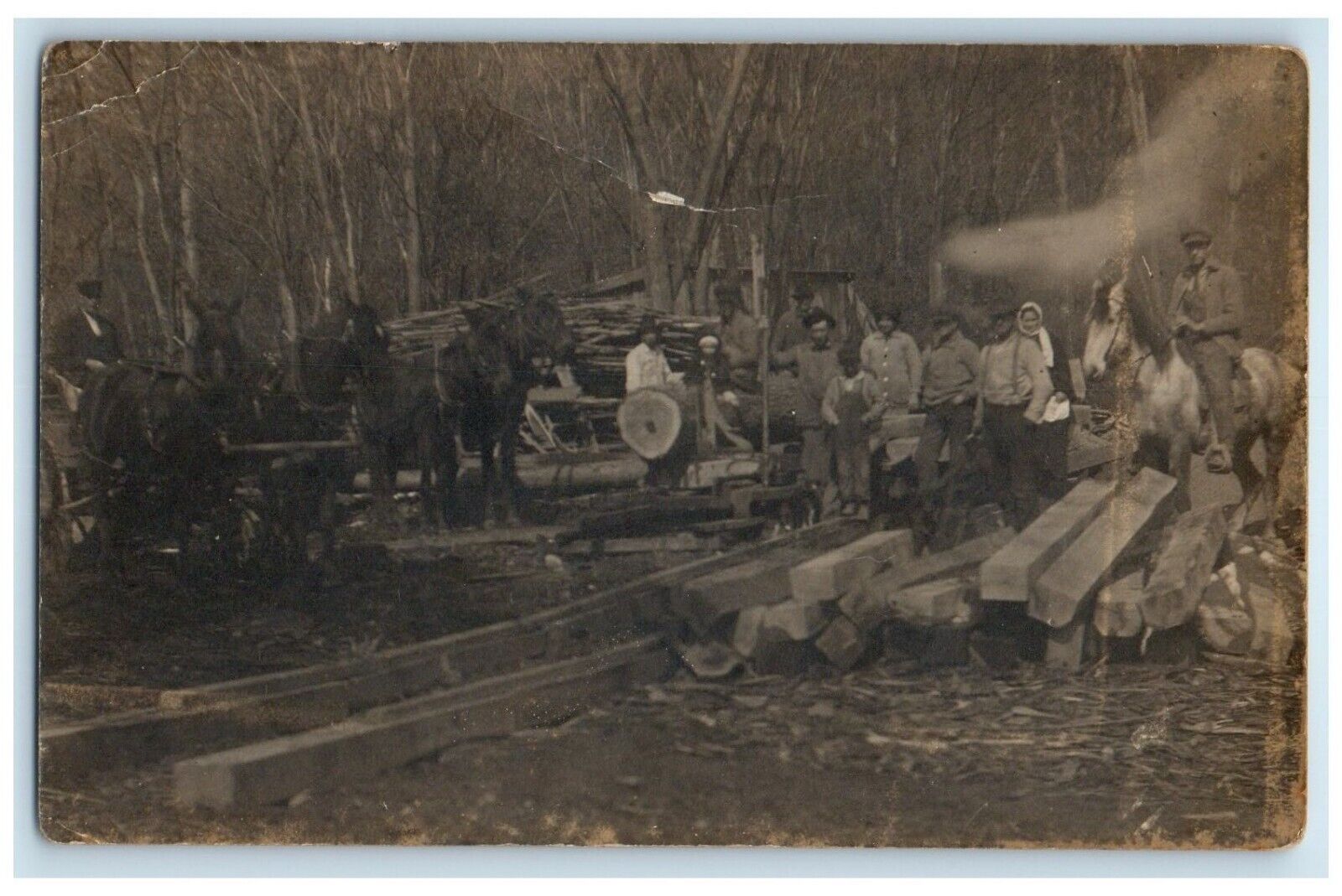 c1910's Lumber Mill Logging Occupational RPPC Photo Posted Antique Postcard