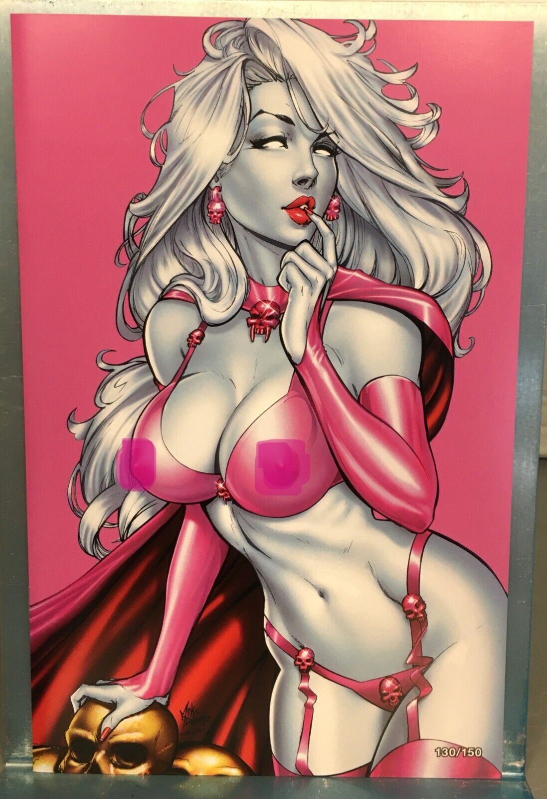 LADY DEATH:  PIN UPS #1 - HOT PINK VIRGIN ART  EDITION - LE 116/150   wh