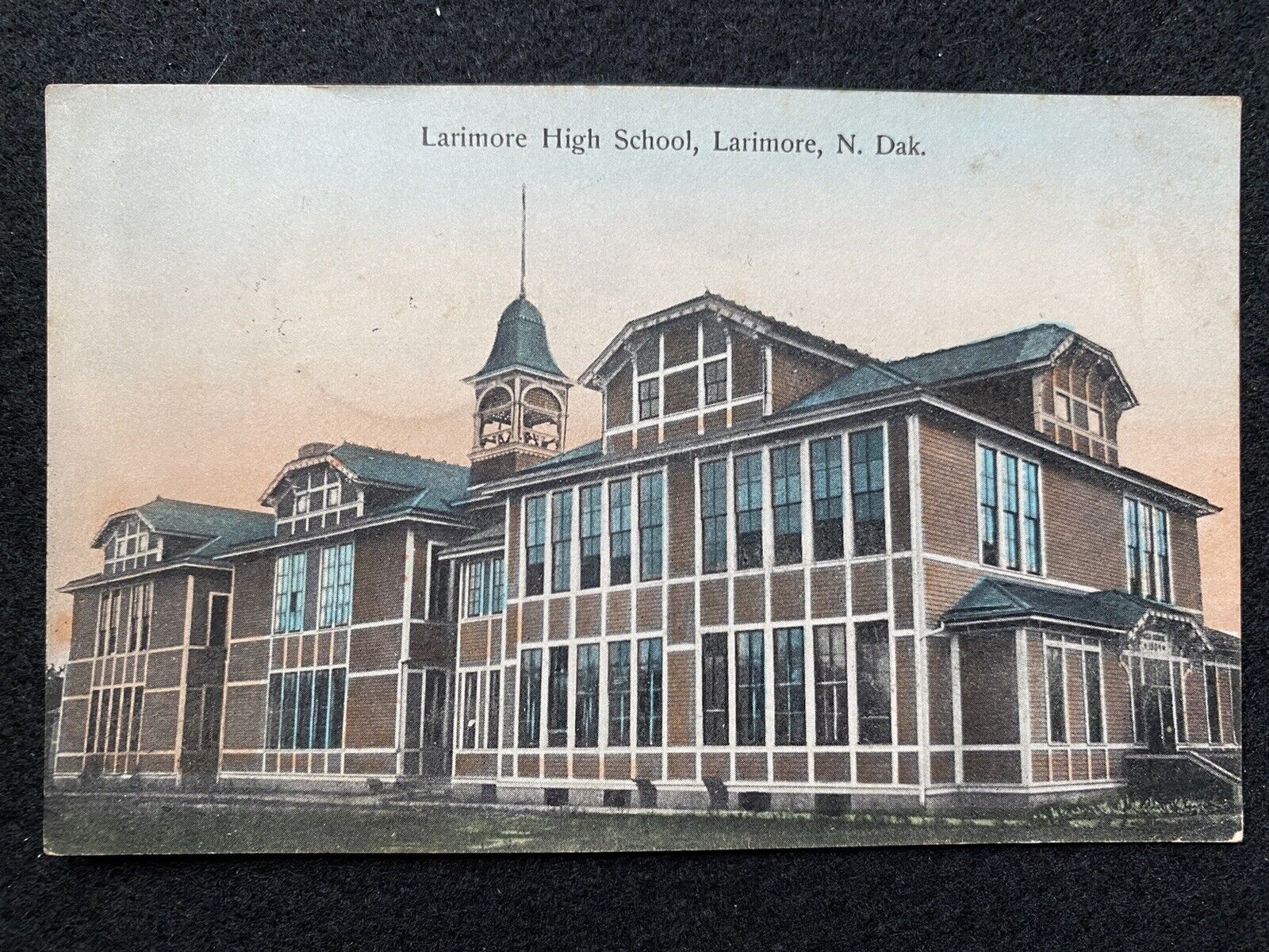Larimore North Dakota ND High School Antique Photo Postcard